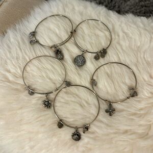 Set of 5 Alex and Ani bracelets